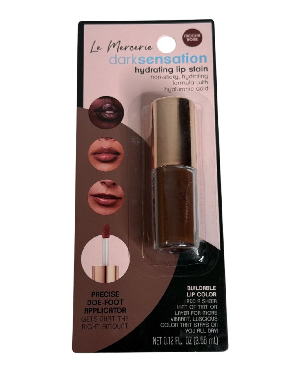 Le Mercerie Hydrating Lip Stain Mocha Rose Long Wear Tint Gloss